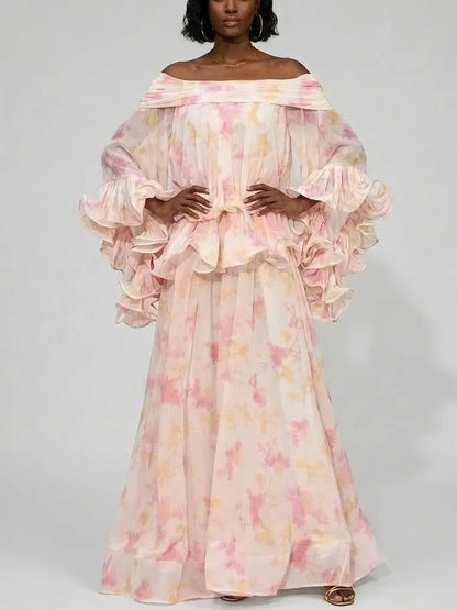 Camellia Print Chiffon Max Dress - Dresses