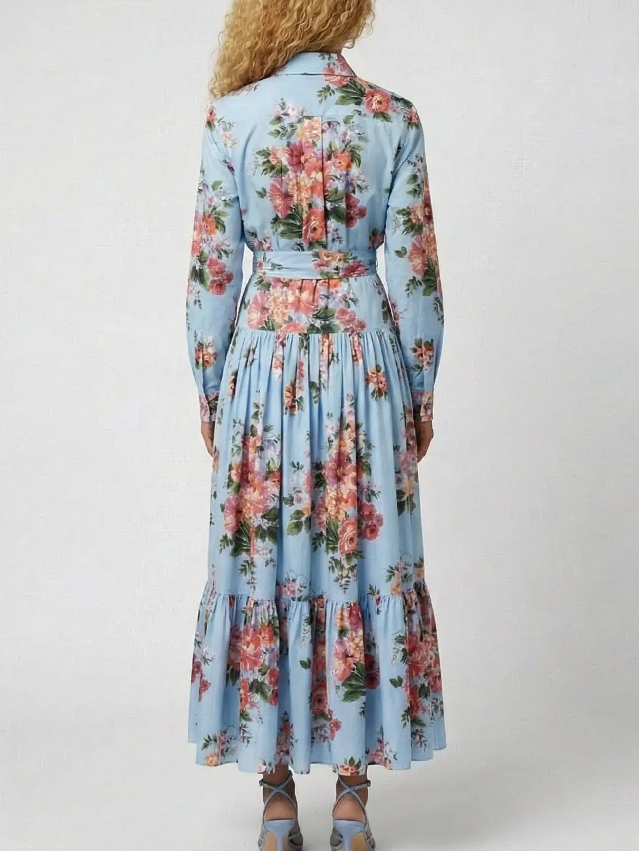 Floral Cropped Tie-Waist Shirt and Skirt Set - Suits & Sets