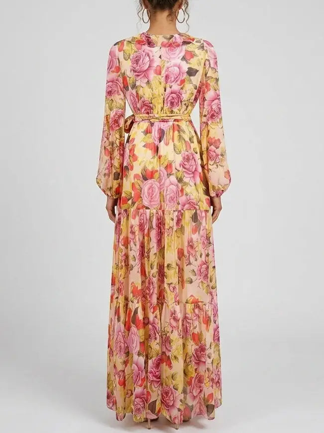 Floral-Print Silk Maxi Dress - Dresses