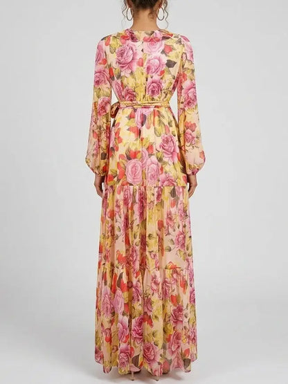 Floral-Print Silk Maxi Dress - Dresses