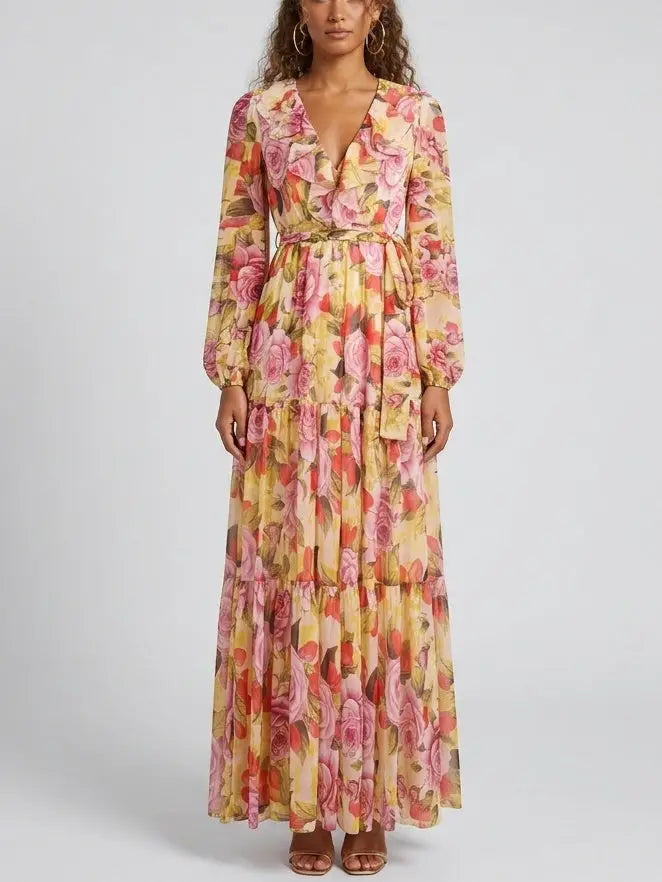 Floral-Print Silk Maxi Dress - Dresses