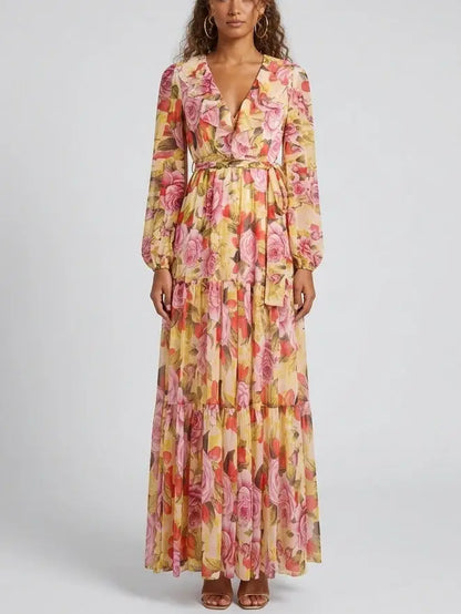 Floral-Print Silk Maxi Dress - Dresses