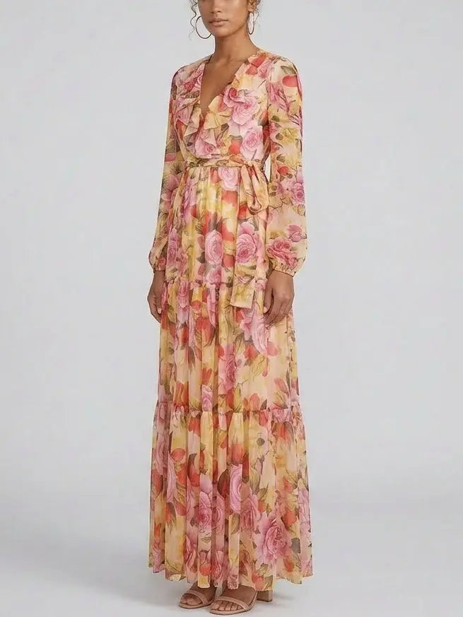 Floral-Print Silk Maxi Dress - Dresses
