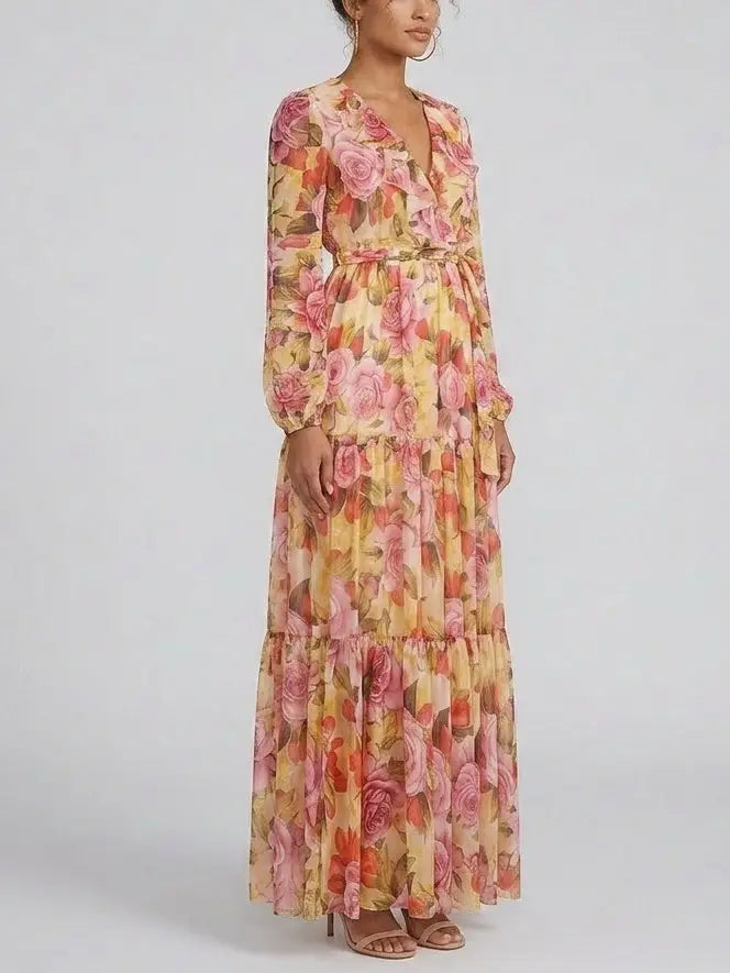 Floral-Print Silk Maxi Dress - Dresses