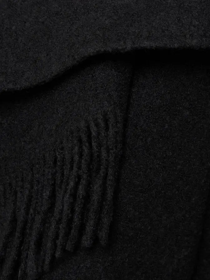 Fringed Wool and Cashmere-Blend Poncho Shawl - Coats