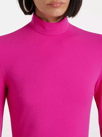 Fuchsia Long-Sleeve Flared-Cuff Maxi Dress - Dresses