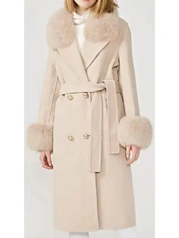 Fur-Trim Wool and Cashmere Coat - Branna Couture