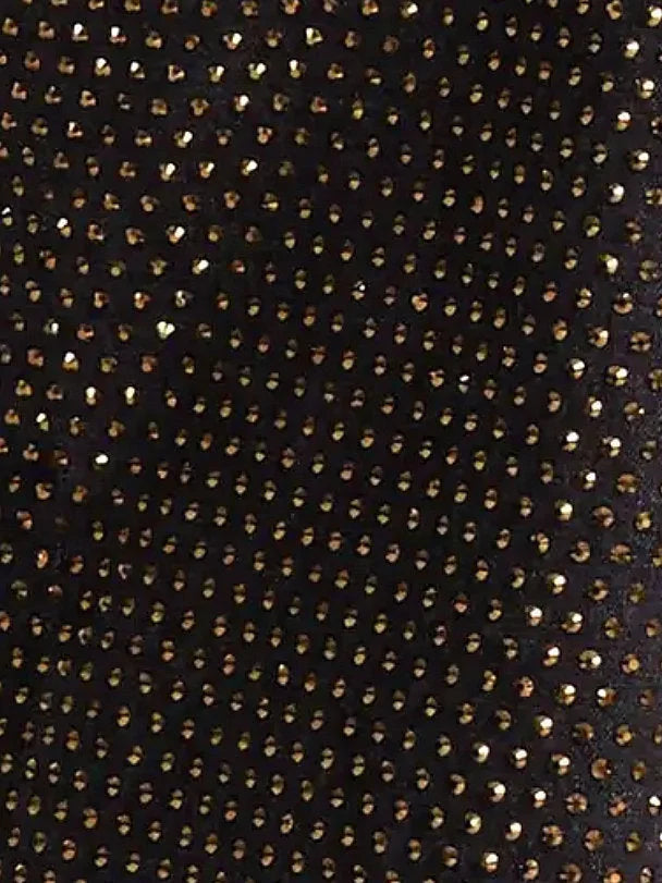 Gold Studded Black Wide Leg Jeans - Jeans & Pants
