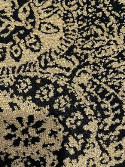 Gold & Black Paisley Knit Longline Cardigan - Sweaters & Knitwear
