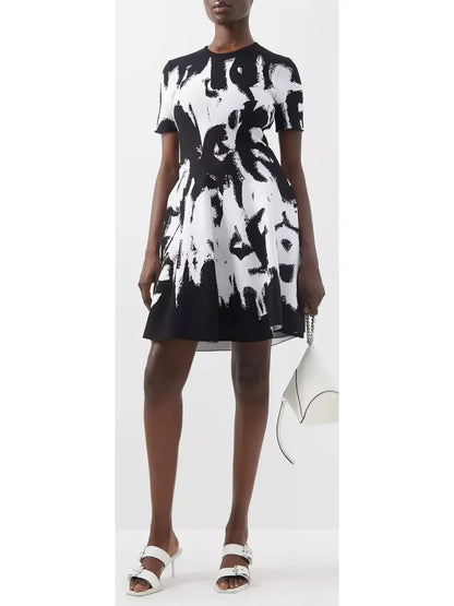 Graffiti Jacquard Mini Dress - Branna Couture