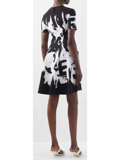 Graffiti Jacquard Mini Dress - Branna Couture