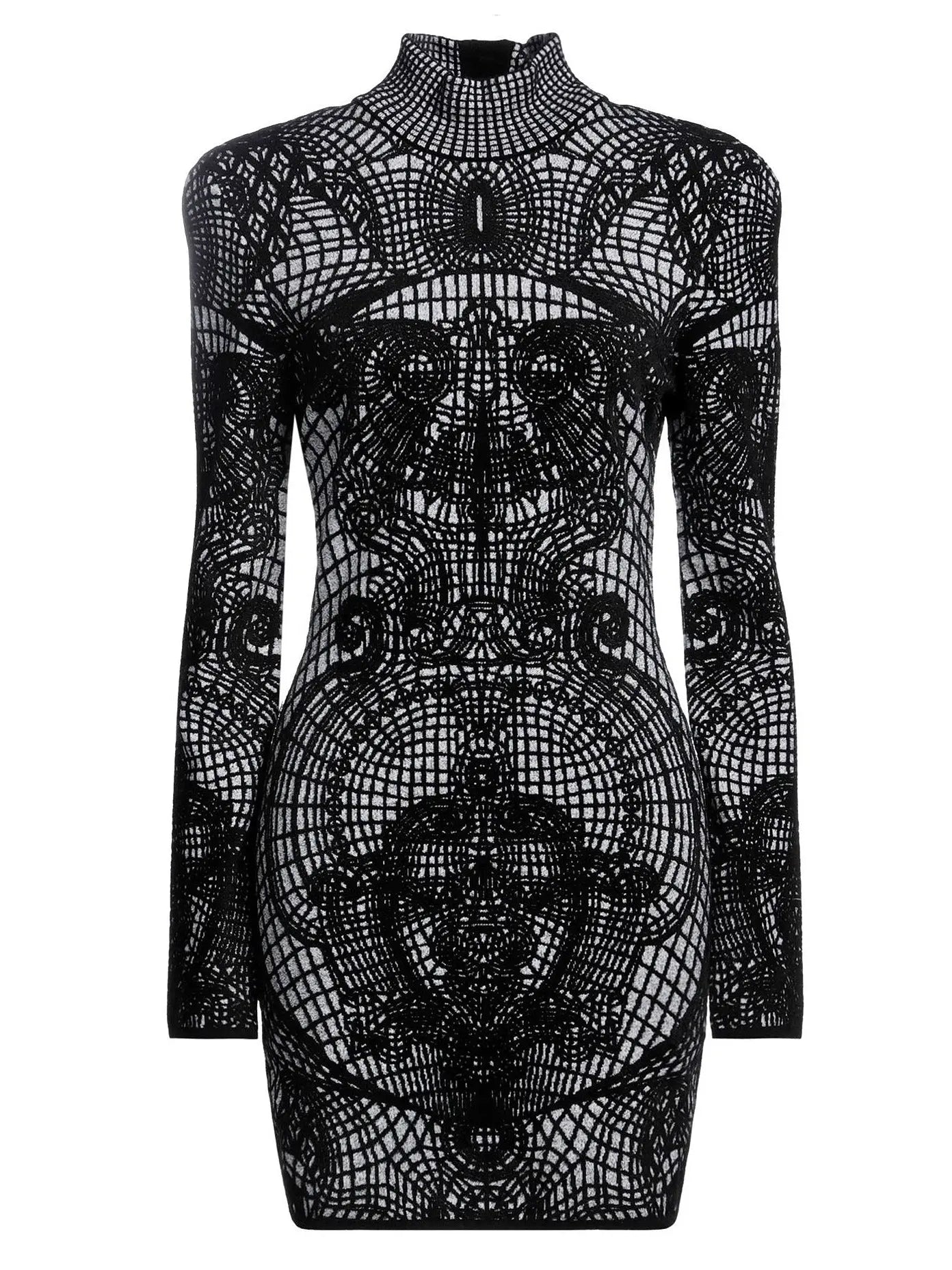 Graphic-Print Fitted Dress - Branna Couture