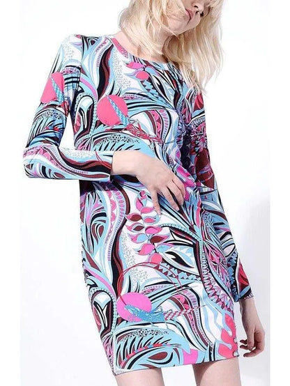 Grasshopper Printed Short Jersey Silk Dress - Branna Couture