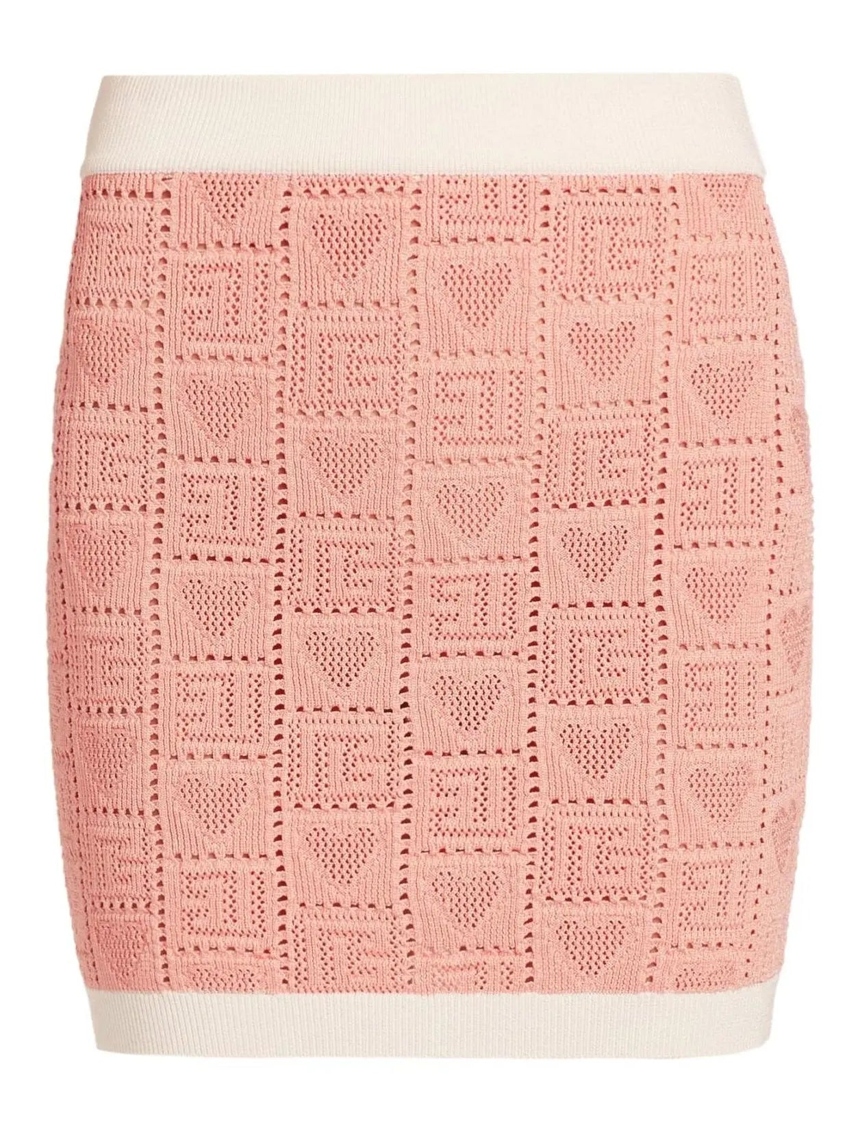 Heart Pointelle-Knit Mini Skirt - Branna Couture