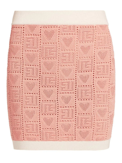 Heart Pointelle-Knit Mini Skirt - Branna Couture