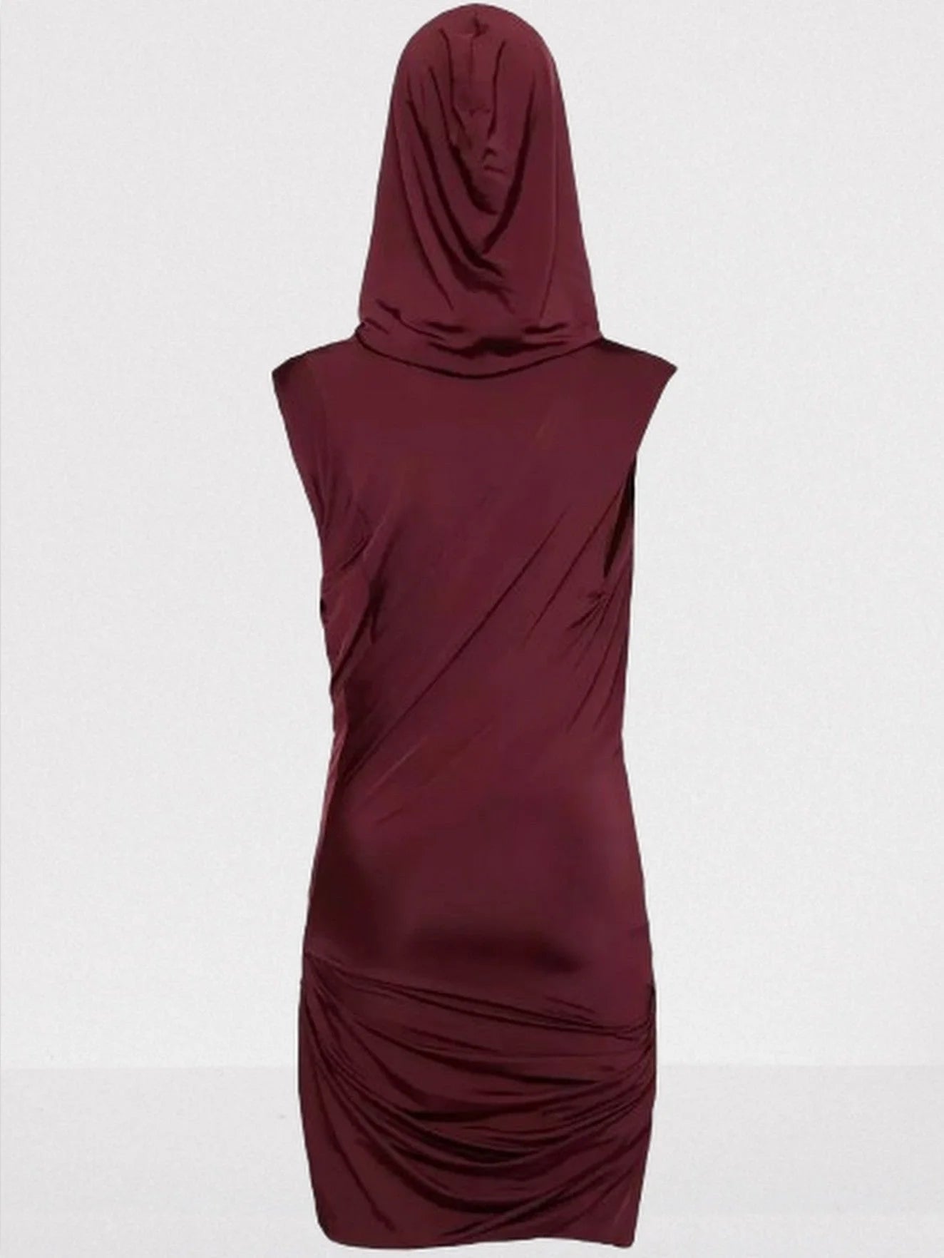 Hooded Draped Sleeveless Mini Dress - Dresses