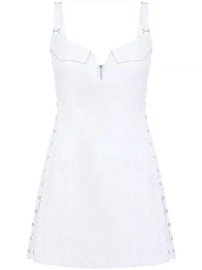 Hook &amp; Eye Cotton Mini Dress in White Branna Couture