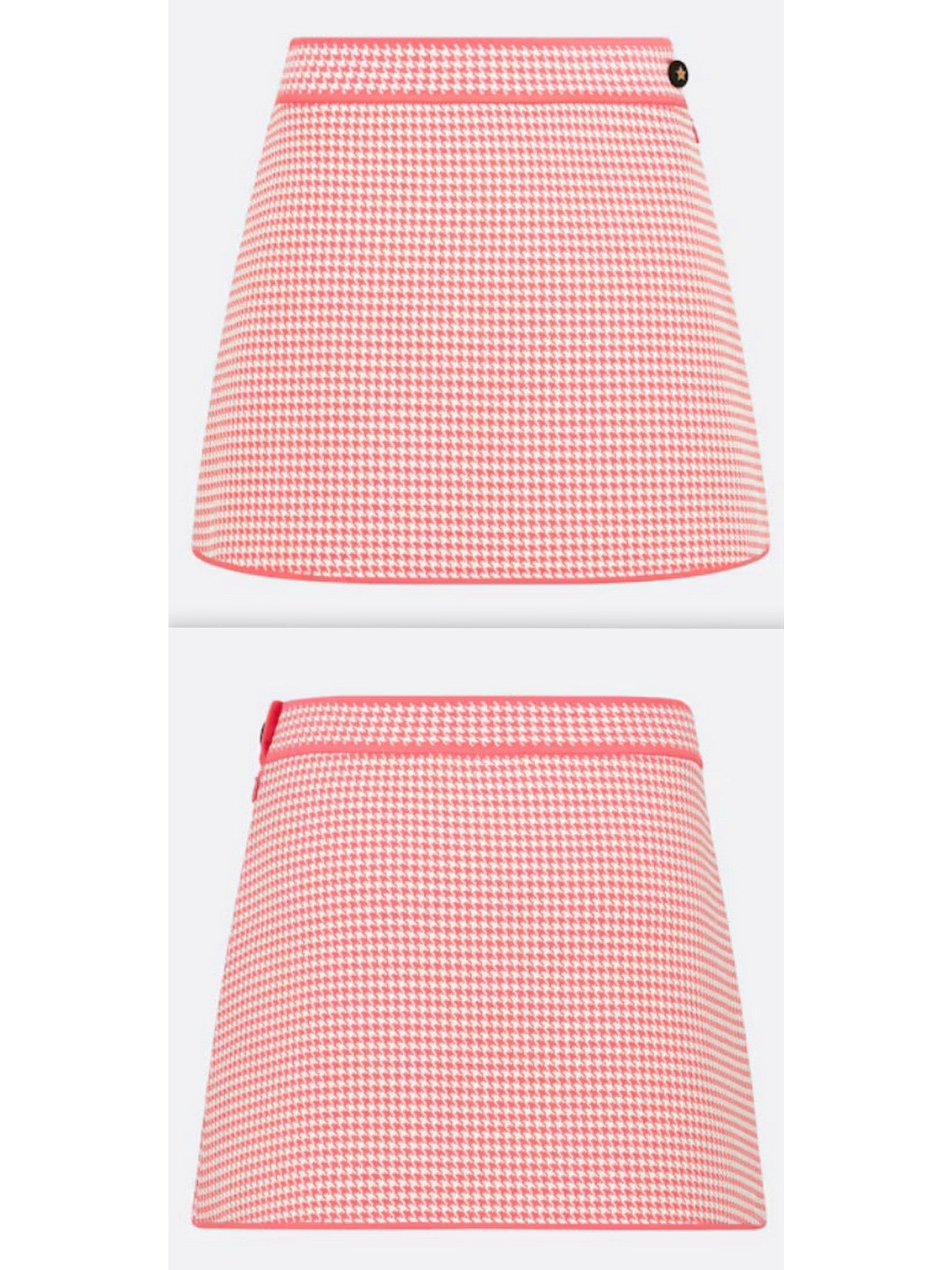 Houndstooth Technical Knit Flared Mini Skirt - Branna Couture