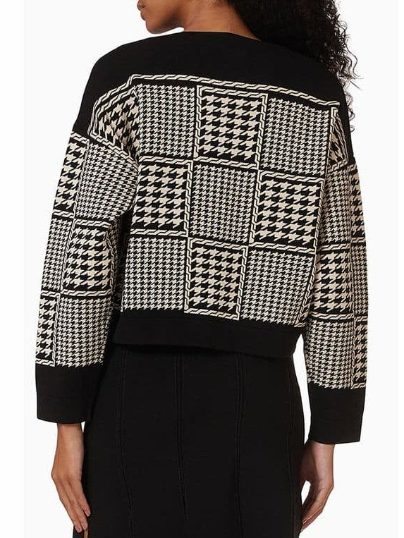 Houndstooth Jacquard-knit Cardigan Jacket Branna Couture