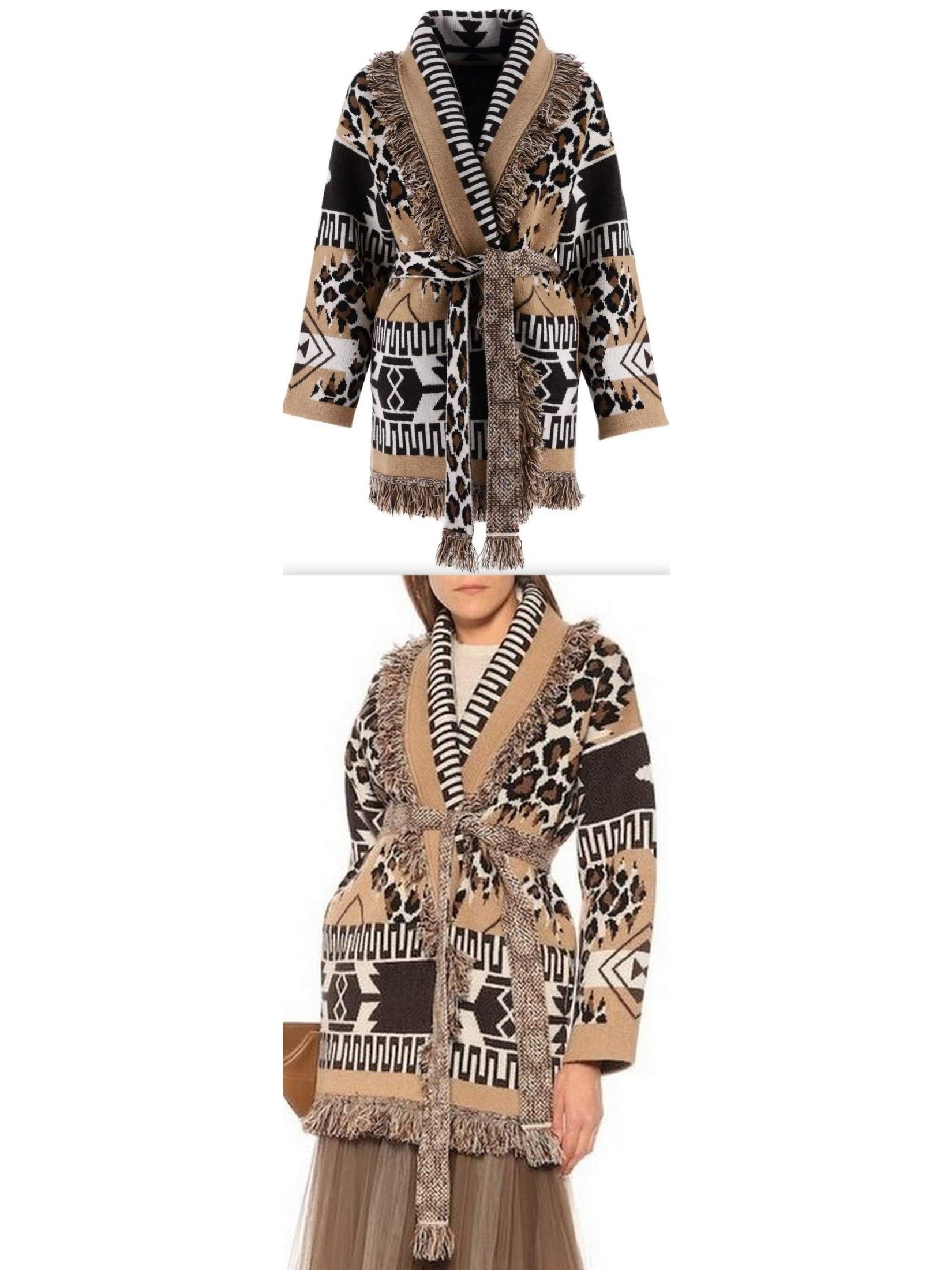 Icon Leopard Fringed Cardigan - Branna Couture