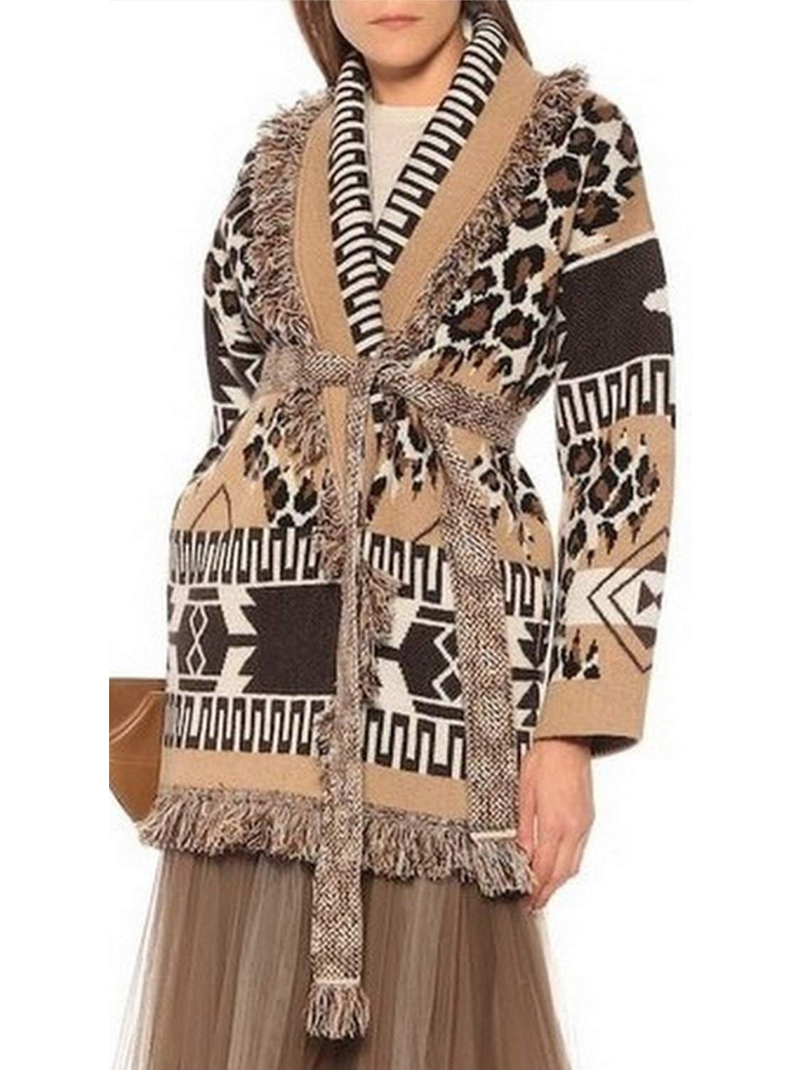 Icon Leopard Fringed Cardigan - Branna Couture