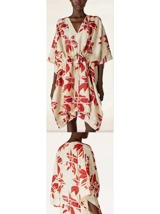 Japanese Hibiscus Print Kimono Dress - Branna Couture