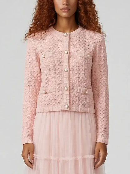 Knit Cardigan and Tiered Tulle Skirt Set - Suits & Sets