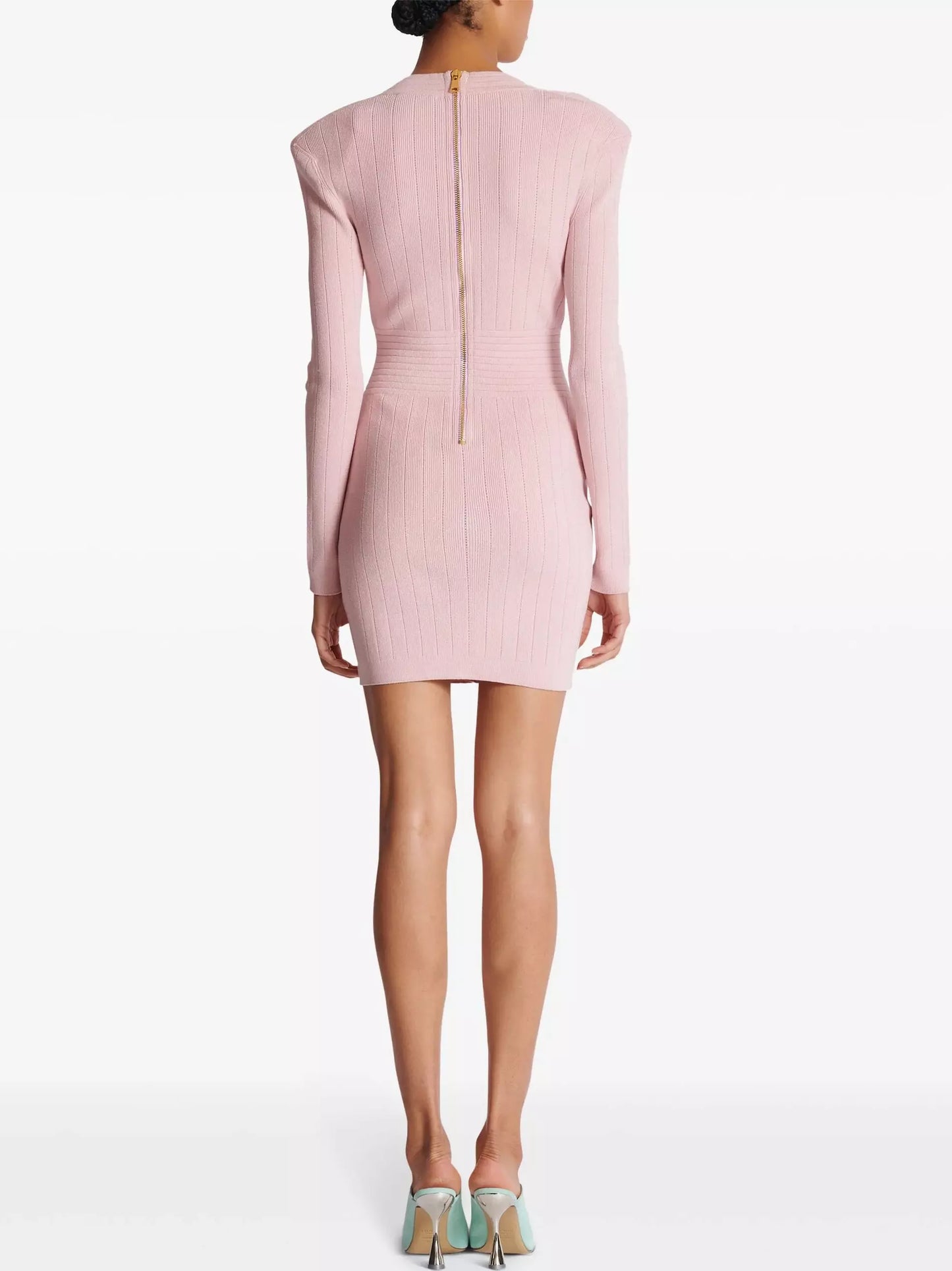 Knit Dress with Gold-Tone Buttons