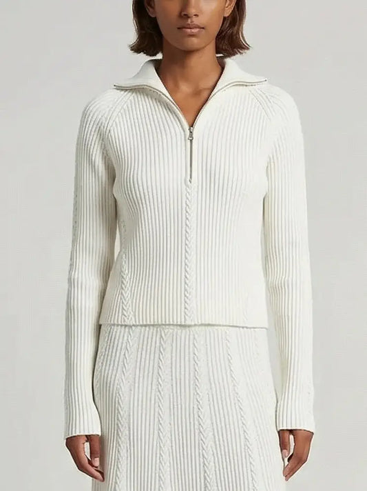 Knit Sweater and Maxi Skirt Set in White - Suits & Sets