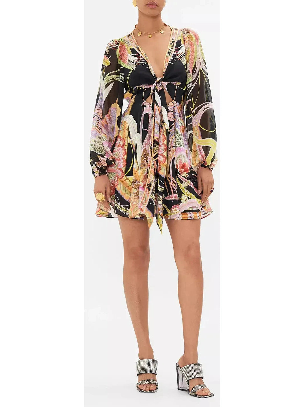 Lady Of The Moon Short Wrap Tie Dress - Branna Couture