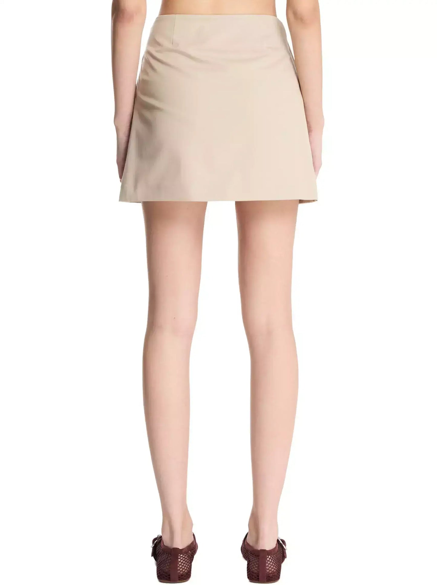 Layered Pleated Top Mini Skirt with Leather Tie - Skirts