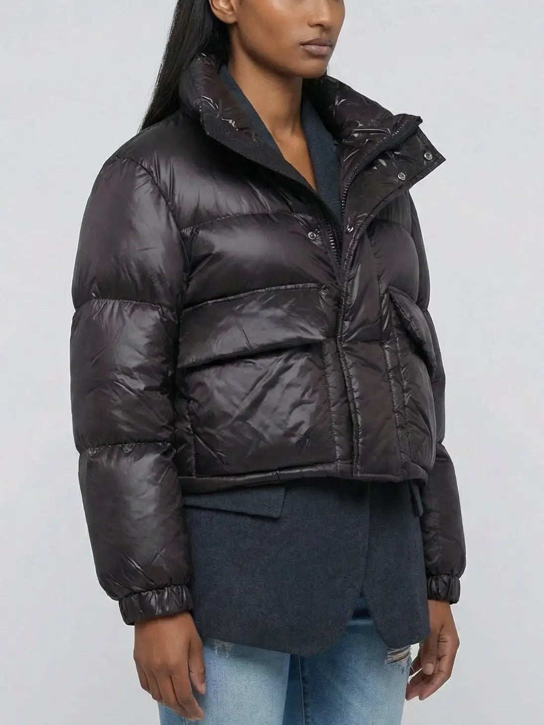 Layered Wool and Puffer Jacket - Jackets
