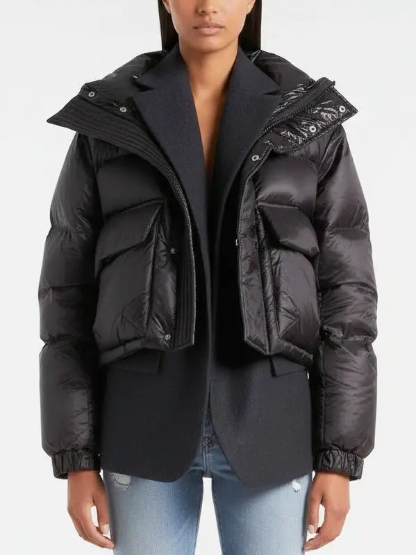 Layered Wool and Puffer Jacket - Jackets
