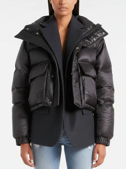 Layered Wool and Puffer Jacket - Jackets