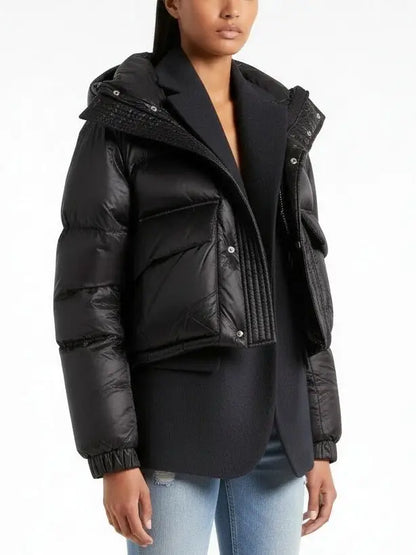 Layered Wool and Puffer Jacket - Jackets