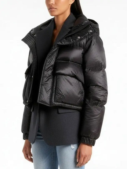 Layered Wool and Puffer Jacket - Jackets