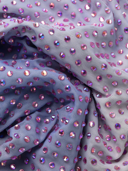 Lilac Contour Print Embellished Maxi Dress
