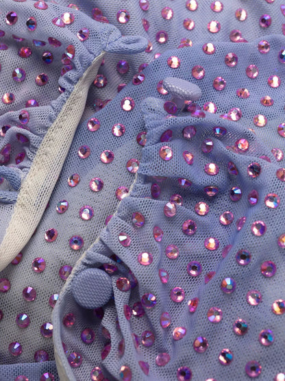 Lilac Contour Print Embellished Maxi Dress