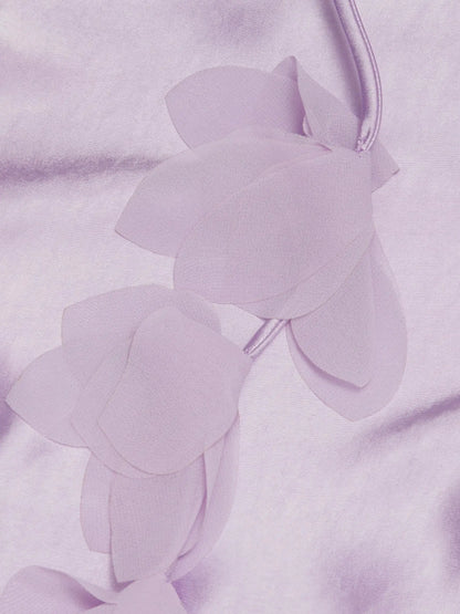 Lilac Sleeveless Satin Maxi Dress - Dresses
