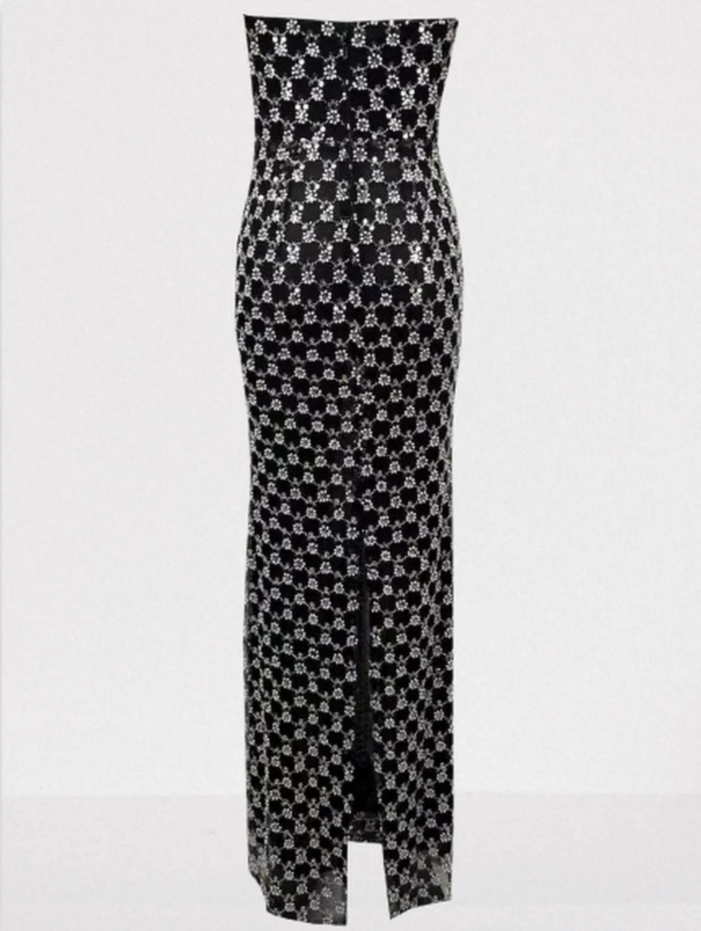 Lip-Shaped Bustier Sequin Strapless Maxi Dress - Dresses