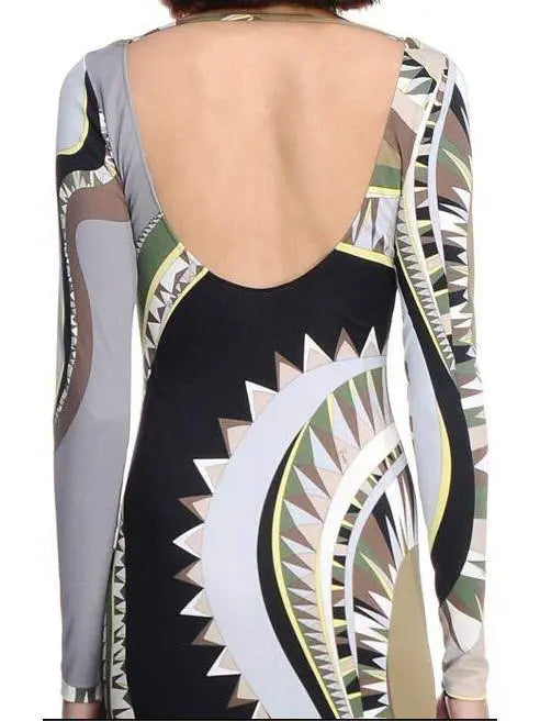 Long Abstract Printed Gown - Branna Couture