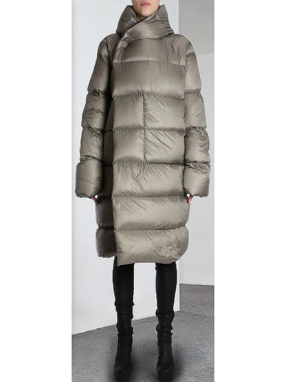 Long Down Coat, Grey - Branna Couture