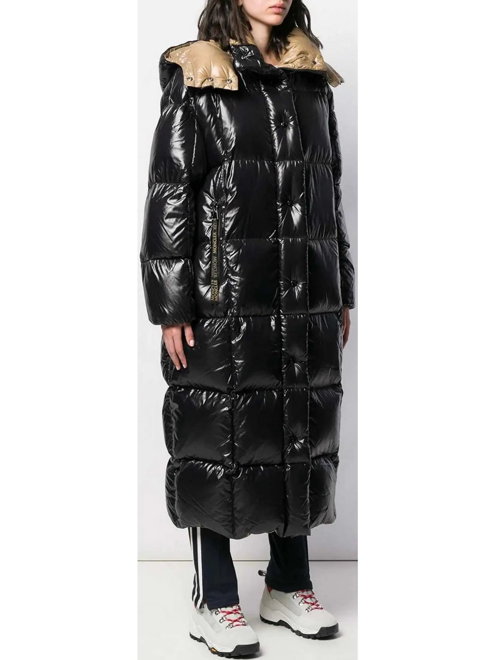 Long Puffer Coat in Black - Branna Couture