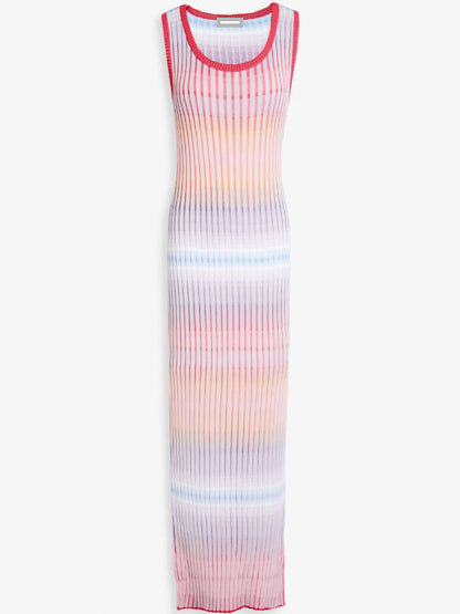 Long Dress in Ribbed Viscose