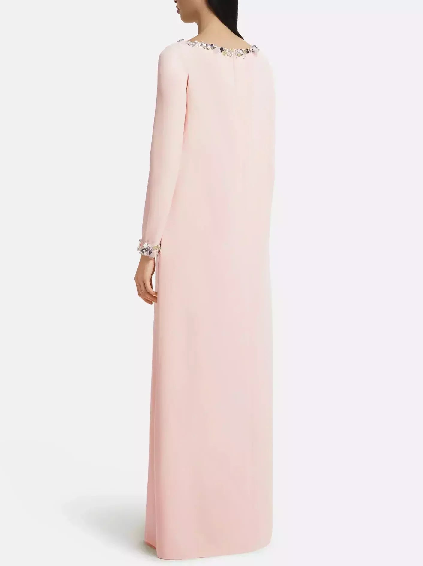 Long Loose Gown with Beading Details - Dresses