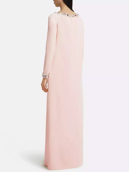Long Loose Gown with Beading Details - Dresses