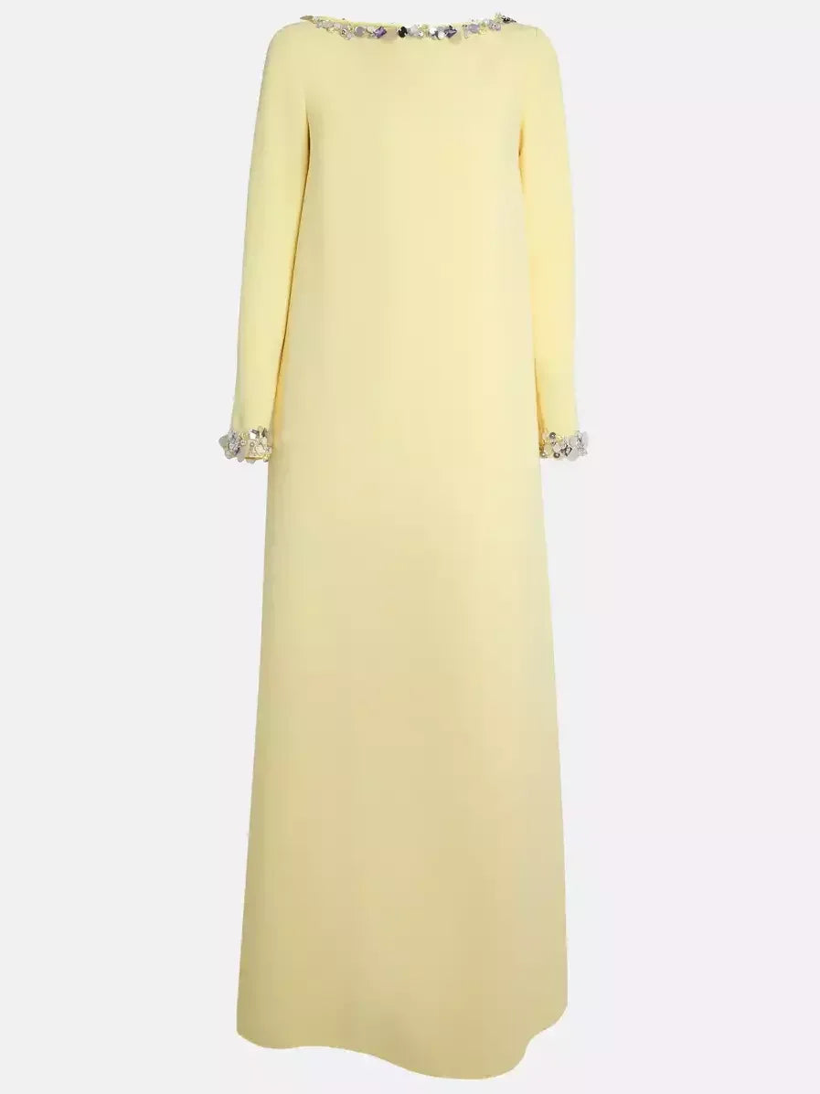 Long Loose Gown with Beading Details - Dresses