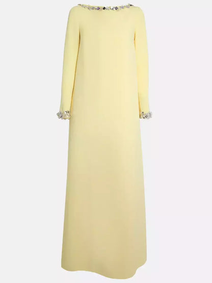Long Loose Gown with Beading Details - Dresses