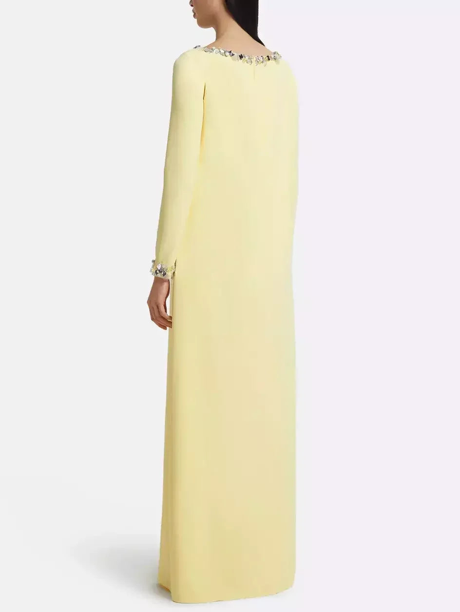 Long Loose Gown with Beading Details - Dresses