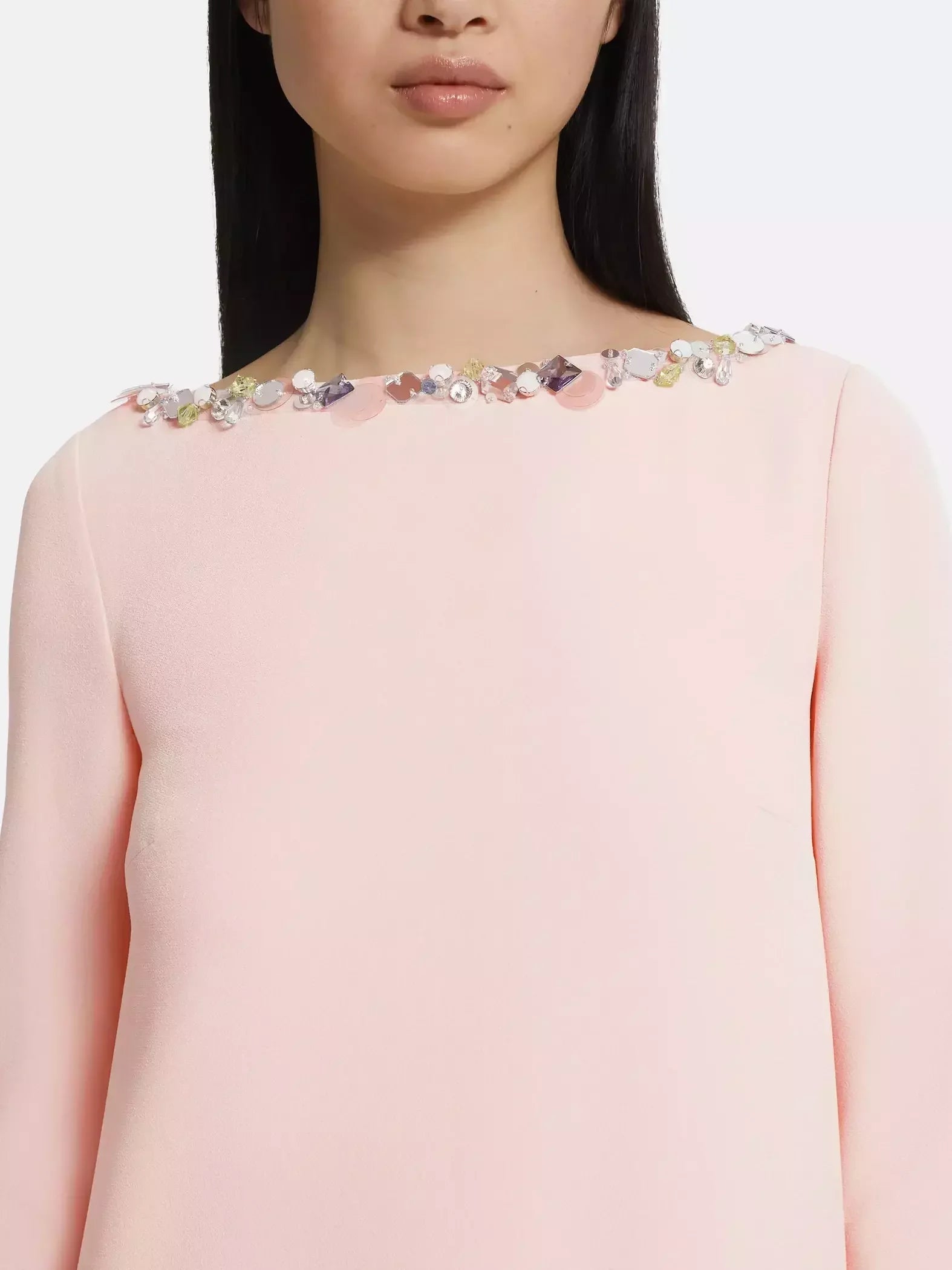 Long Loose Gown with Beading Details - Dresses